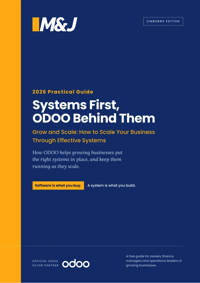 Systems First, Odoo Behind Them eBook cover, Zimbabwe Edition 2026